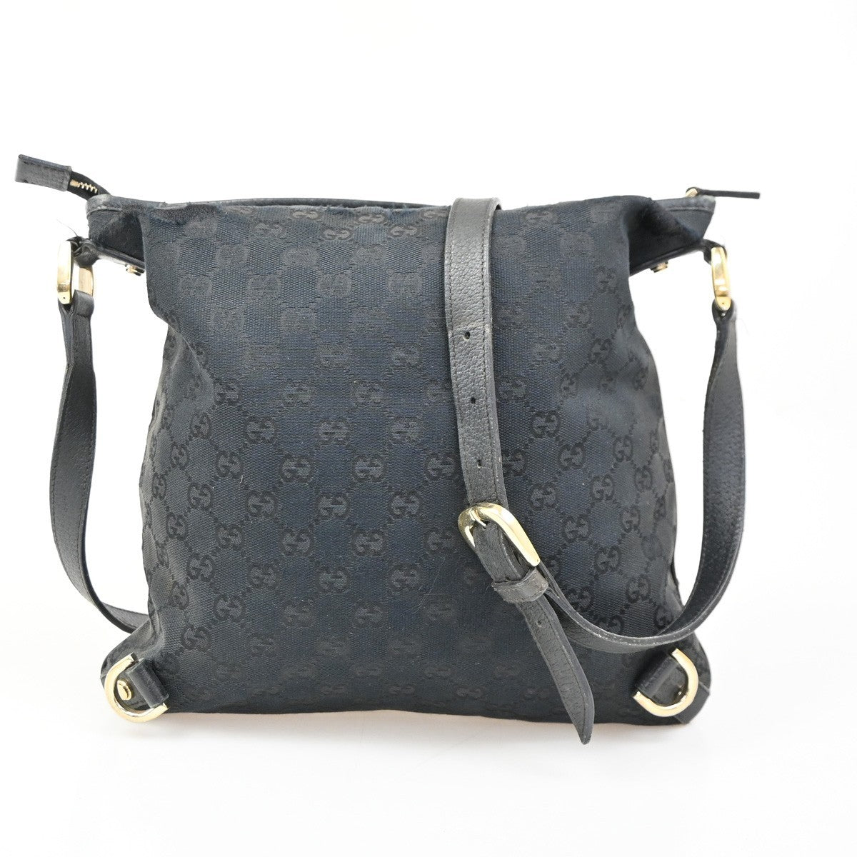 GUCCI GG Pattern 2 Set Shoulder Bags PVC Canvas Beige Black GHW Italy 02DA138