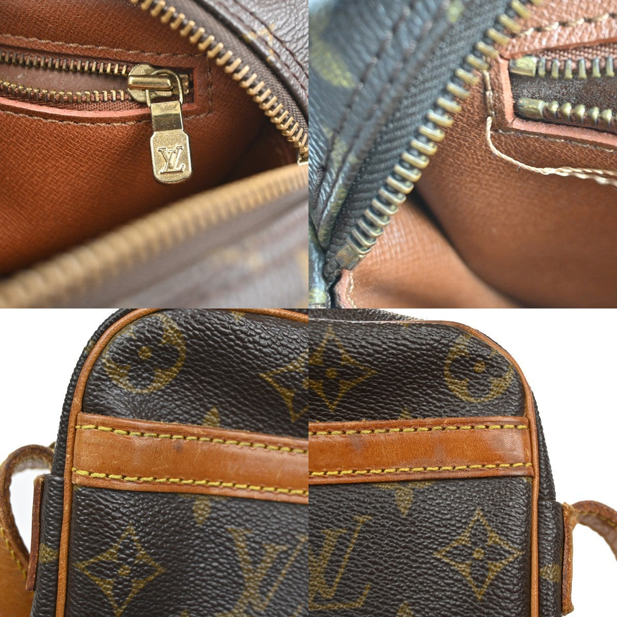 LOUIS VUITTON Jeune Fille GM Shoulder Bag Monogram Leather Brown M51225 39CA939