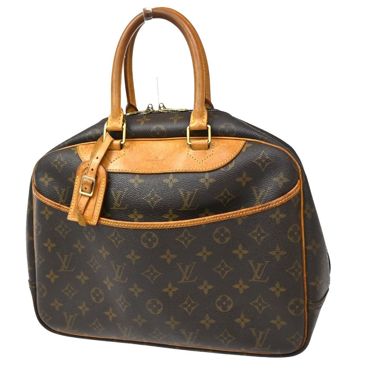 LOUIS VUITTON LV Logo Deauville Hand Bag Monogram Leather Brown M47270 81CA538