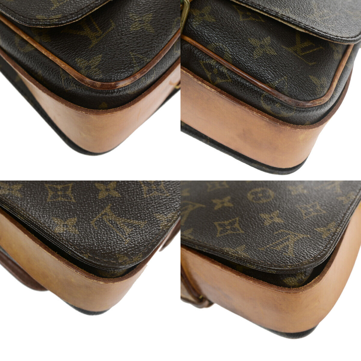 LOUIS VUITTON Cartouchiere MM Shoulder Bag Monogram Leather Brown M51253 35SJ051