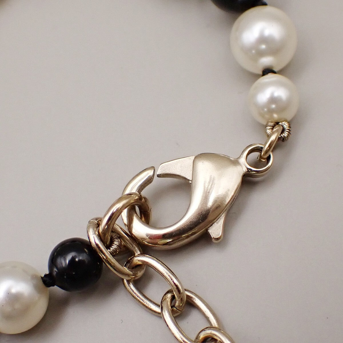 CHANEL CC Chain Pendant Necklace Imitation Pearl Beads A16B BK WE Gold 15RK811