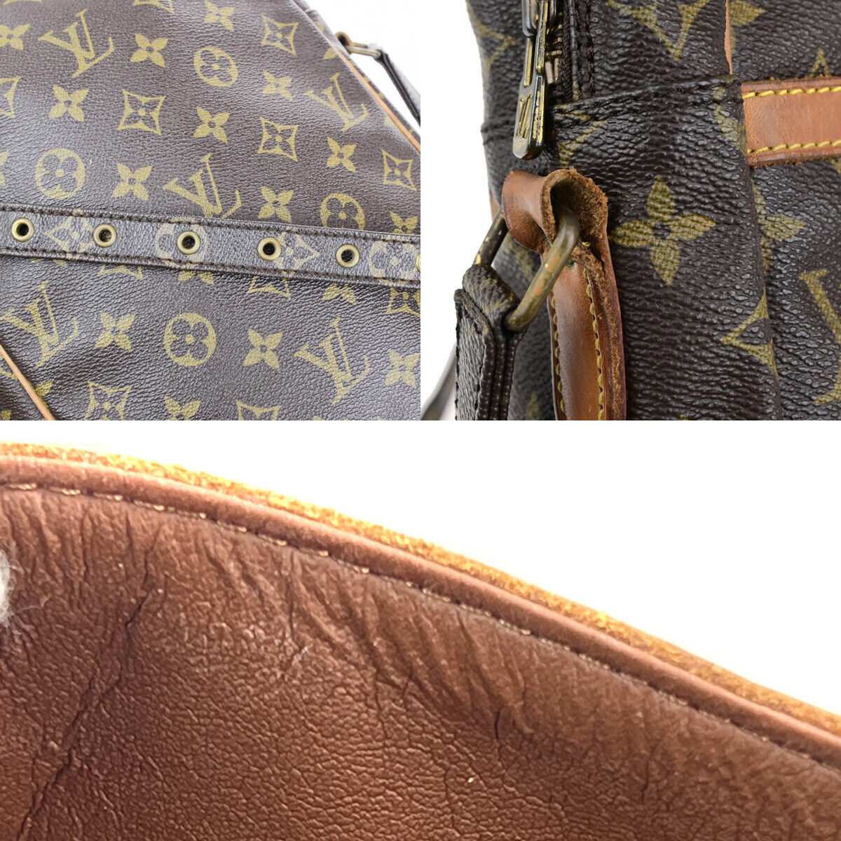 LOUIS VUITTON Logo Danube MM Shoulder Bag Monogram Leather Brown M45264 38SJ492
