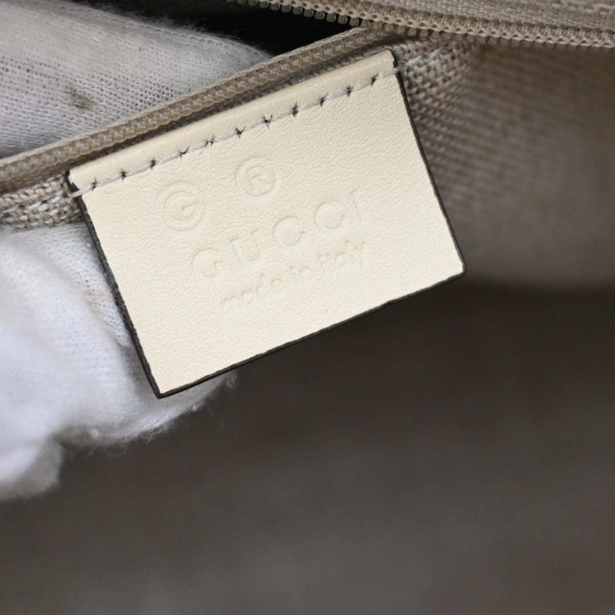 GUCCI Micro GG Guccissima 2Way Shoulder Hand Bag Leather White Italy 23KB342