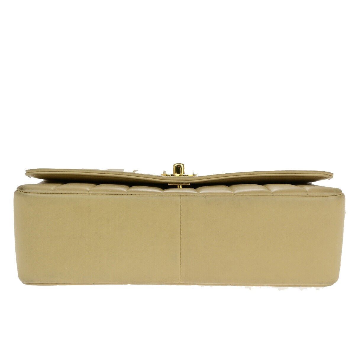 CHANEL CC Logo Mademoiselle Chain Shoulder Bag Leather Beige GHW France 373RK186