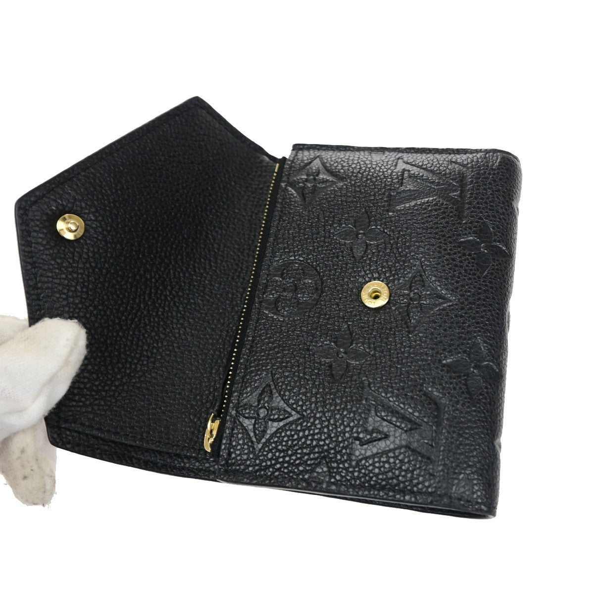 LOUIS VUITTON Portefeuille Victorine Wallet Monogram Empreinte Black 88YJ249