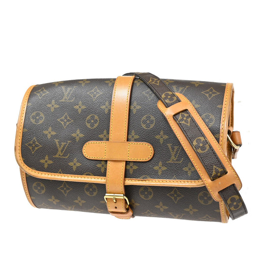 LOUIS VUITTON Logo Marne Shoulder Bag Monogram Leather Brown M51369 97RJ767