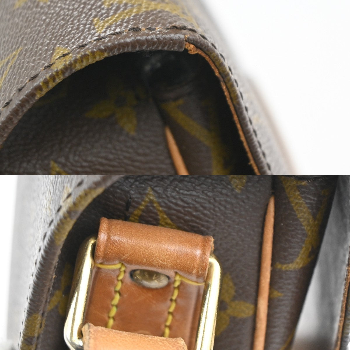 LOUIS VUITTON Cartouchiere GM Shoulder Bag Monogram Leather Brown M51252 39KC446