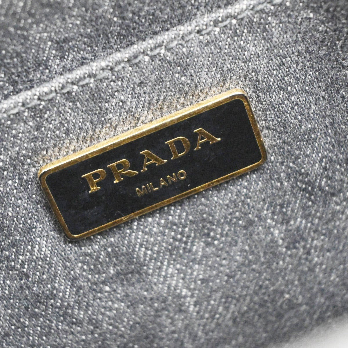 PRADA Logo Canapa 2Way Shoulder Hand Bag Canvas Leather Black GHW 77KP370