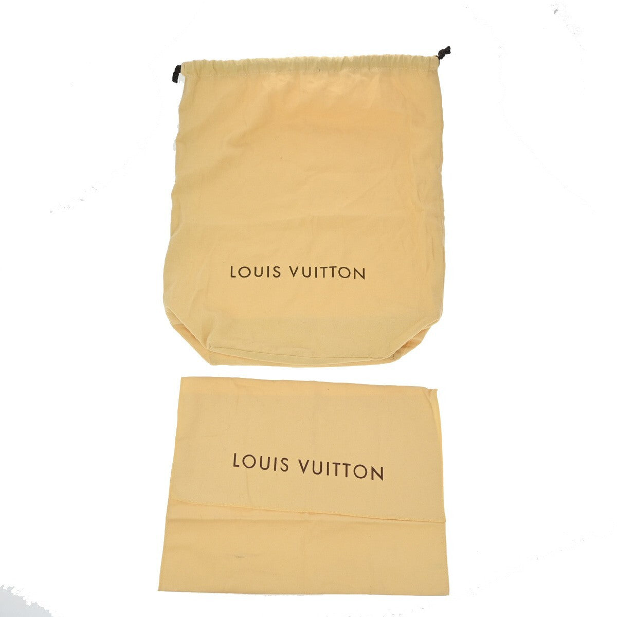LOUIS VUITTON Logo 10 Set Dust Bag Drawstring Canvas Cotton Beige Brown 09EE146