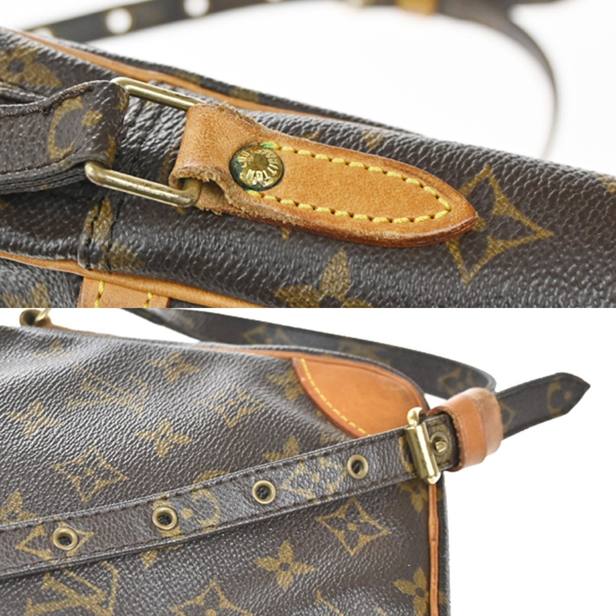 LOUIS VUITTON Danube Shoulder Bag Monogram Leather Brown France M45266 83KC783