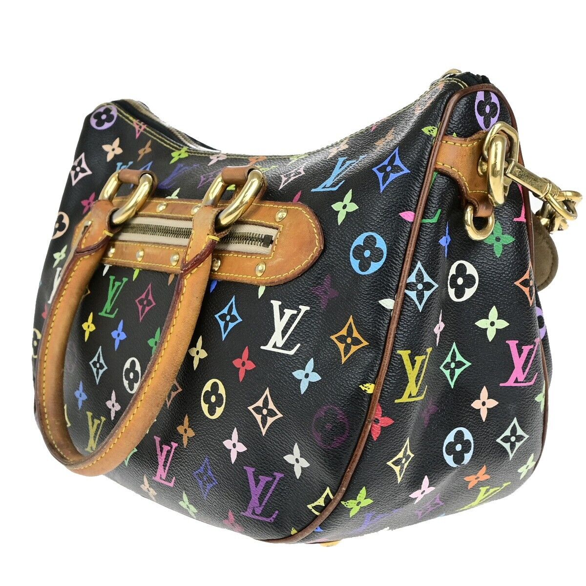 LOUIS VUITTON Rita Chain Hand Bag Monogram Multi Leather Black M40126 90ED327