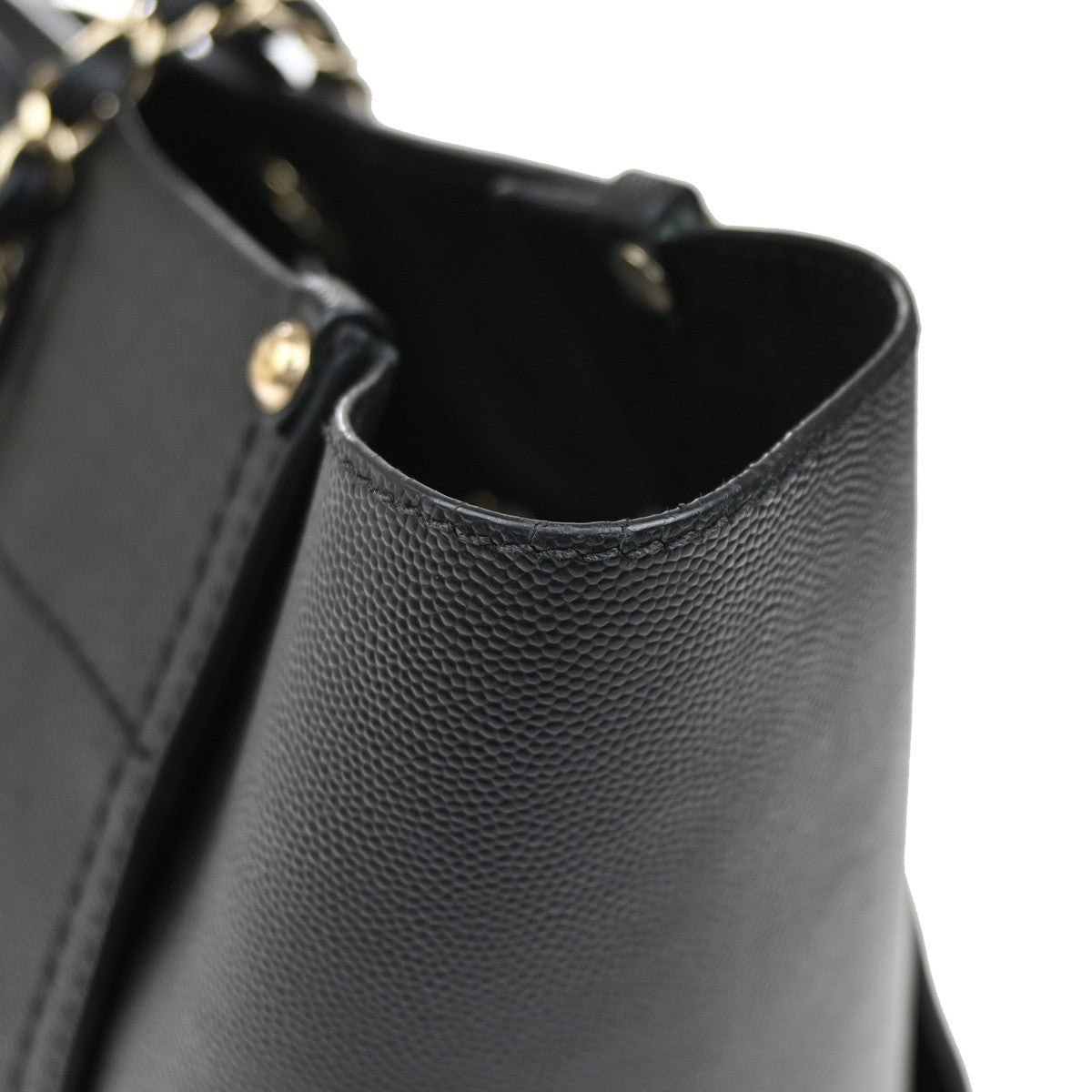 CHANEL CC Deauville 2Way Hand Bag Grained Calfskin Leather Studs BK GHW 773RL534