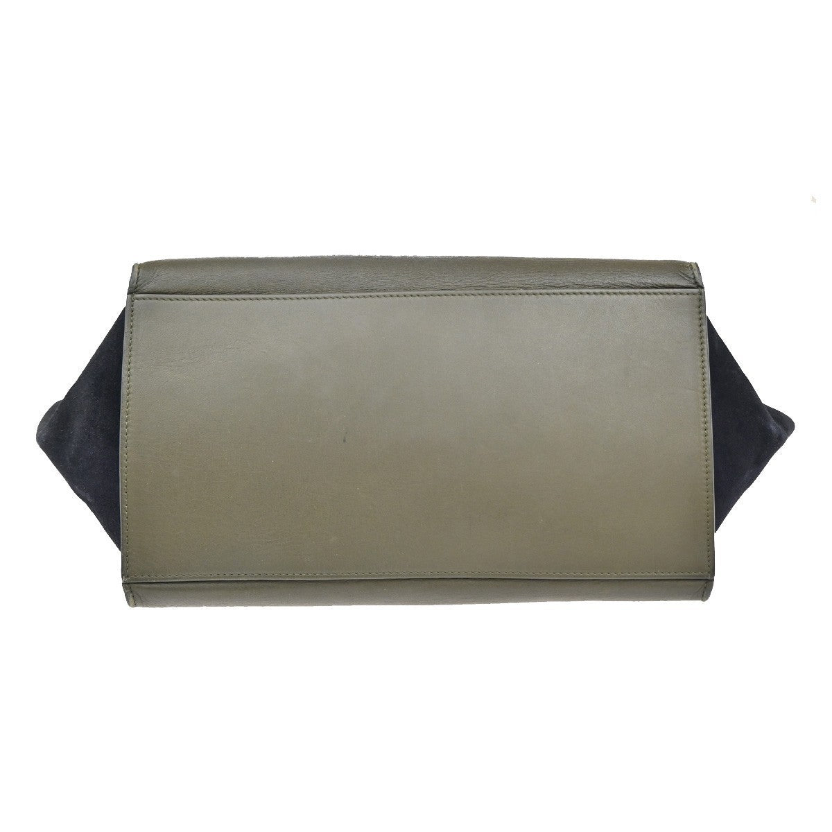 CELINE Trapeze Tricolor 2way Shoulder Bag Leather Suede Khaki White Blue 87EG174