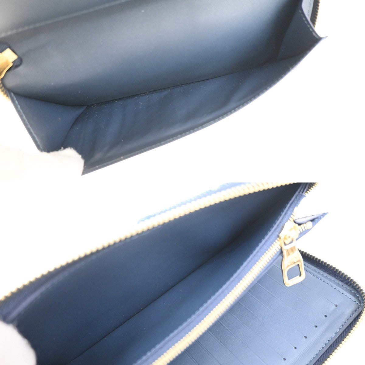 LOUIS VUITTON NIGO Zippy Wallet Vertical Monogram Denim Blue M81107 46RL483
