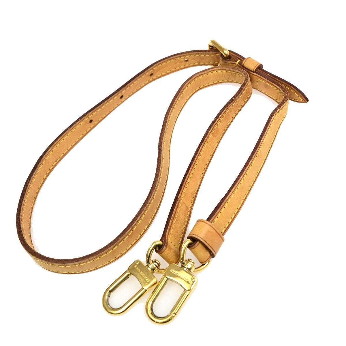 LOUIS VUITTON LV Logo Shoulder Bag Strap Leather Brown GHW 67YJ271
