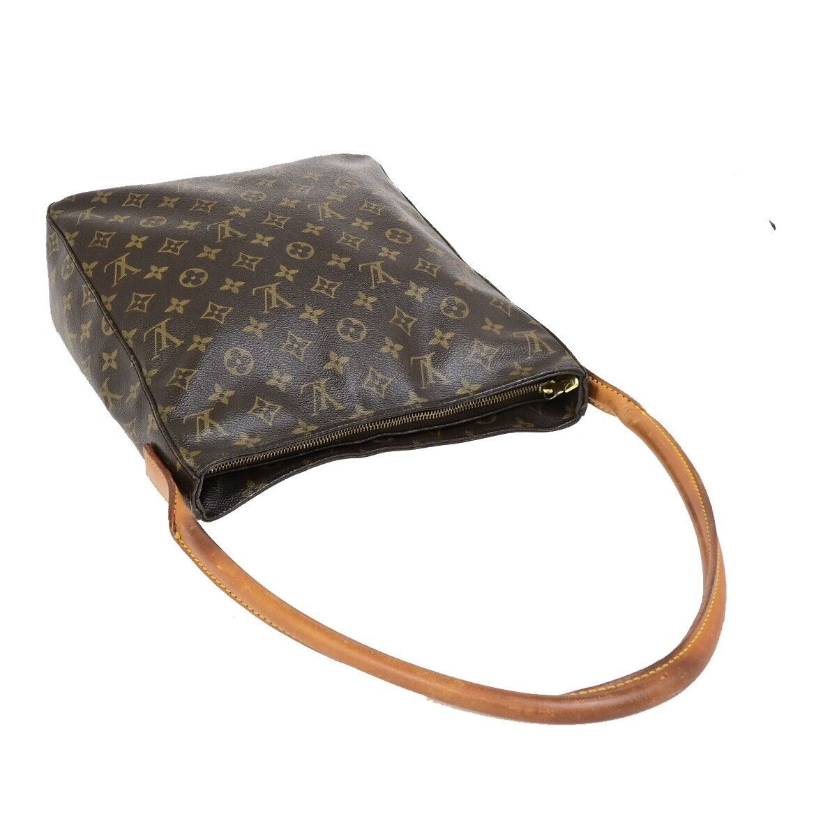 LOUIS VUITTON Looping GM Shoulder Bag Monogram Leather Brown M51145 34FB292