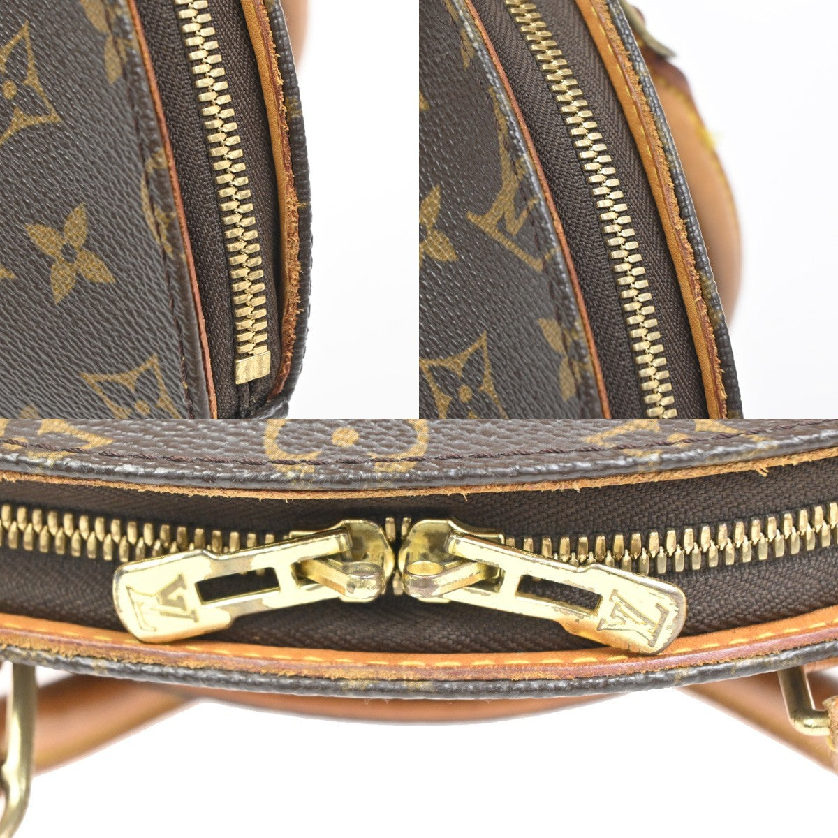 LOUIS VUITTON LV Logo Ellipse PM Hand Bag Monogram Leather Brown M51127 78CA828