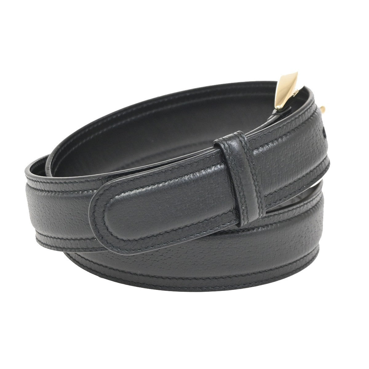 GUCCI Logo Belt 80/32 35mm Leather Black GHW Italy 68KC925
