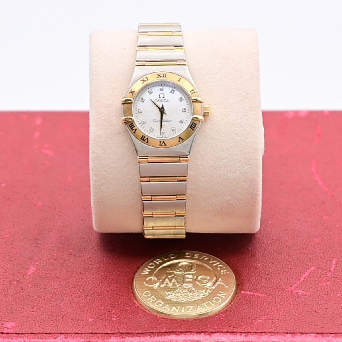 OMEGA Constellation Ladies Watch 1262.75.00 Quartz Diamond Steel Gold 300RK956