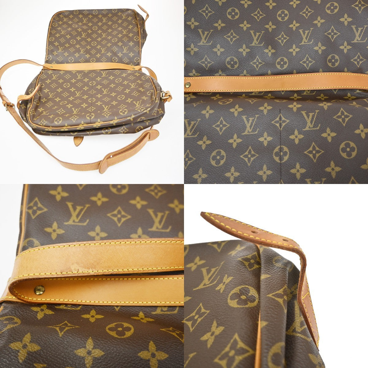 LOUIS VUITTON Saumur 35 Shoulder Bag Monogram Leather BN France M42254 78ZA081