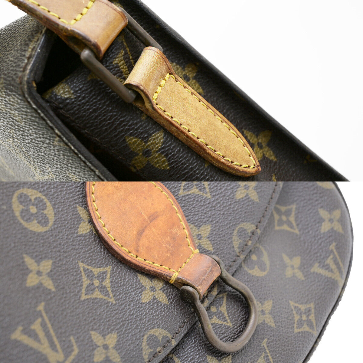LOUIS VUITTON Saint Cloud GM Shoulder Bag Monogram Leather Brown M51242 64YG538