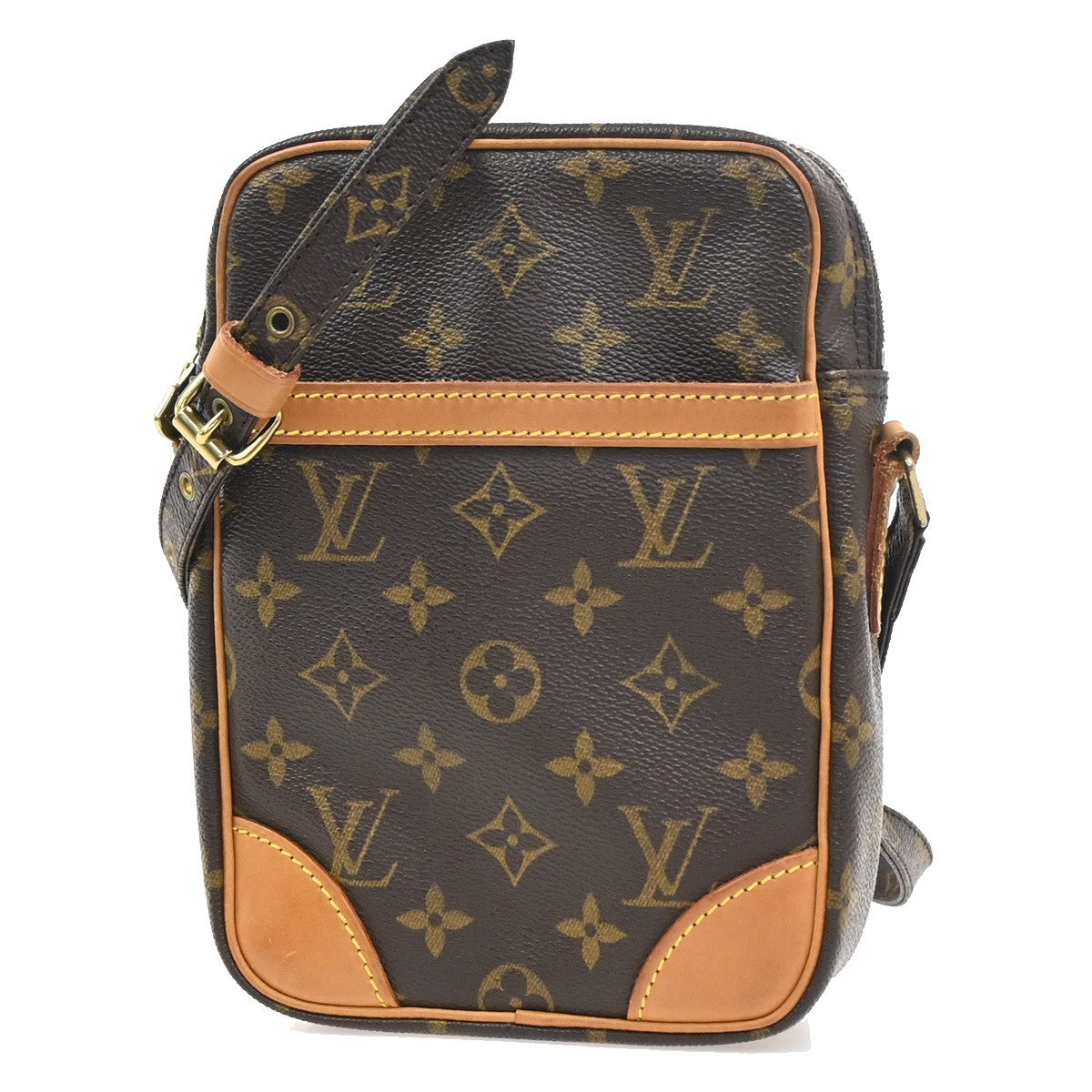 LOUIS VUITTON Danube Shoulder Bag Monogram Leather Brown France M45266 35KC729
