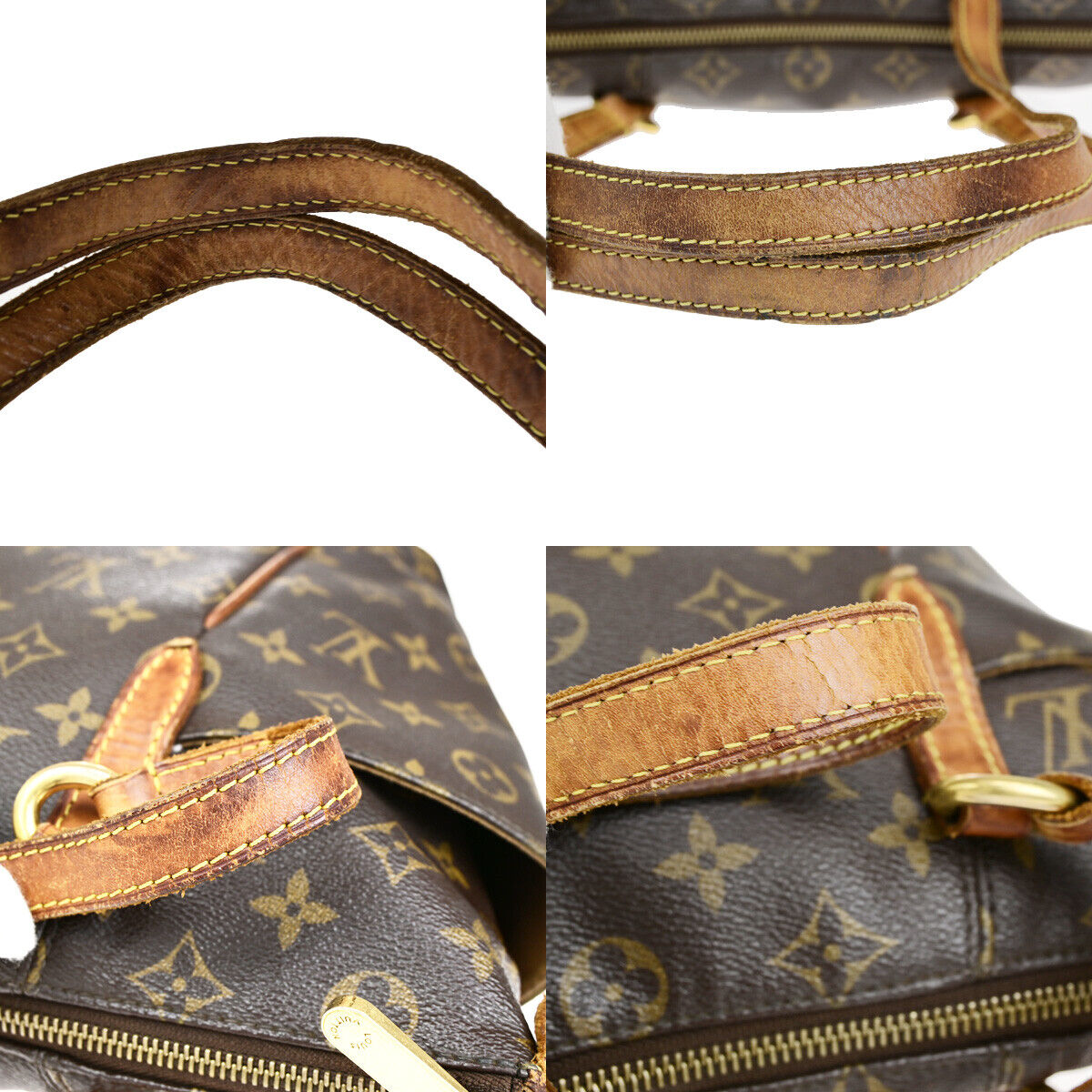 LOUIS VUITTON Logo Totally PM Shoulder Bag Monogram Leather Brown M56688 38YG508