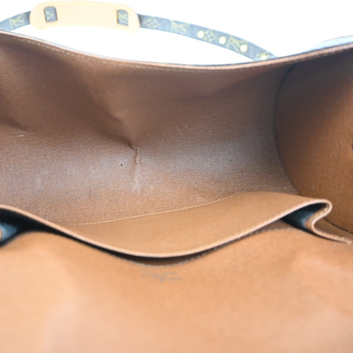 LOUIS VUITTON Logo Marne Shoulder Bag Monogram Leather Brown M51369 70YH918