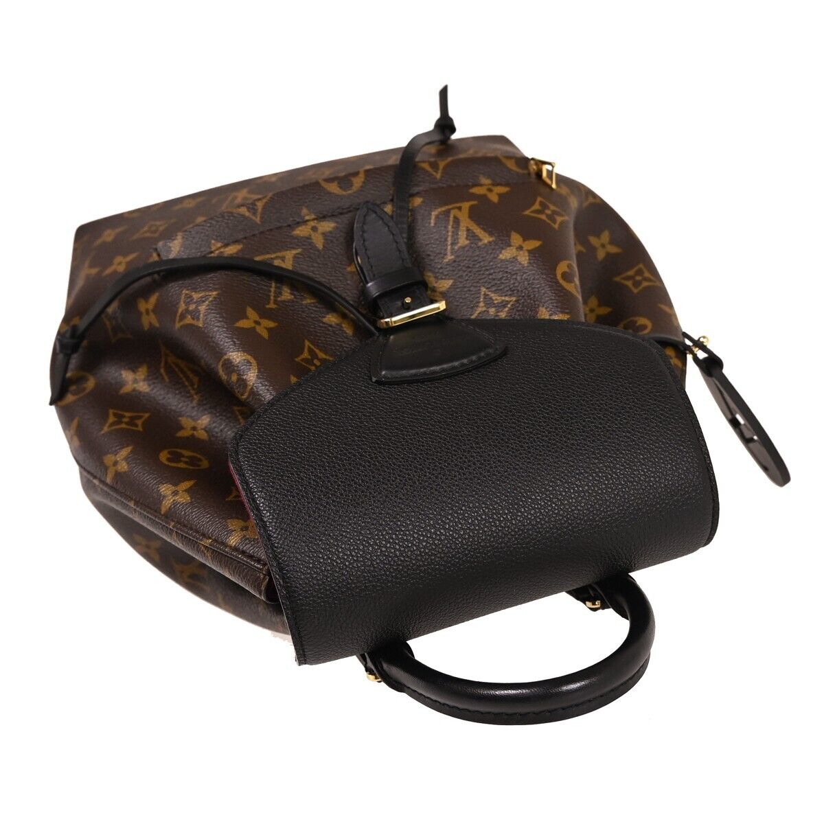 LOUIS VUITTON Montsouris PM Backpack Bag Monogram Leather Brown M45515 321RH692