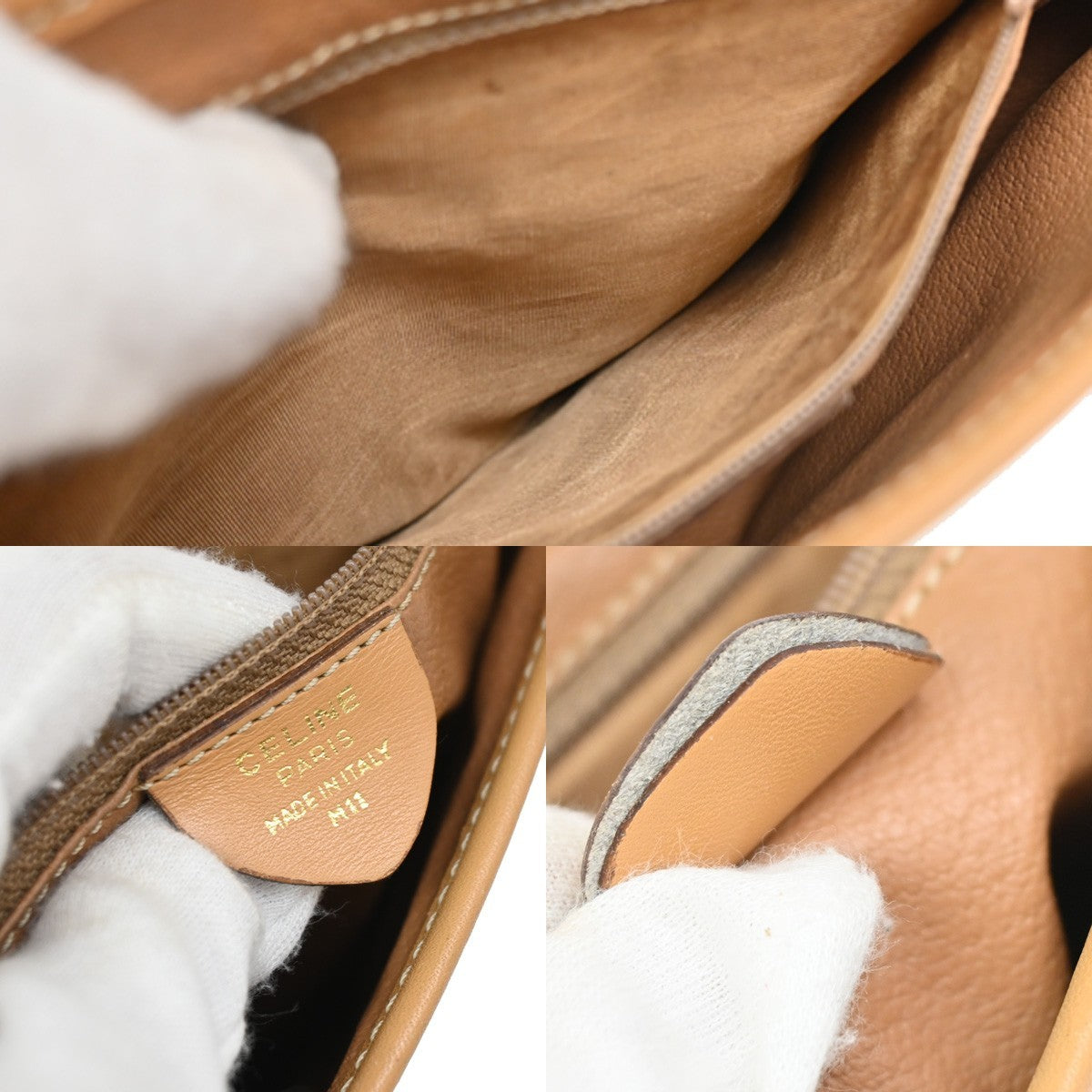 CELINE Logo Macadam Pattern Shoulder Bag PVC Leather Brown GHW Italy 69KB343