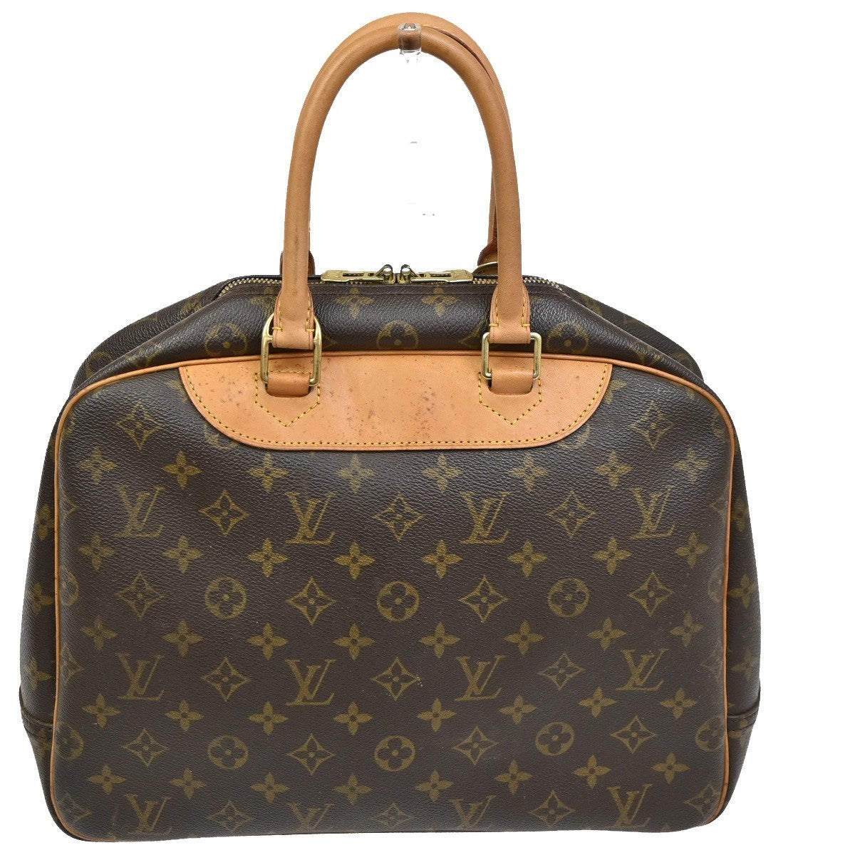 LOUIS VUITTON LV Logo Deauville Hand Bag Monogram Leather Brown M47270 77TA341