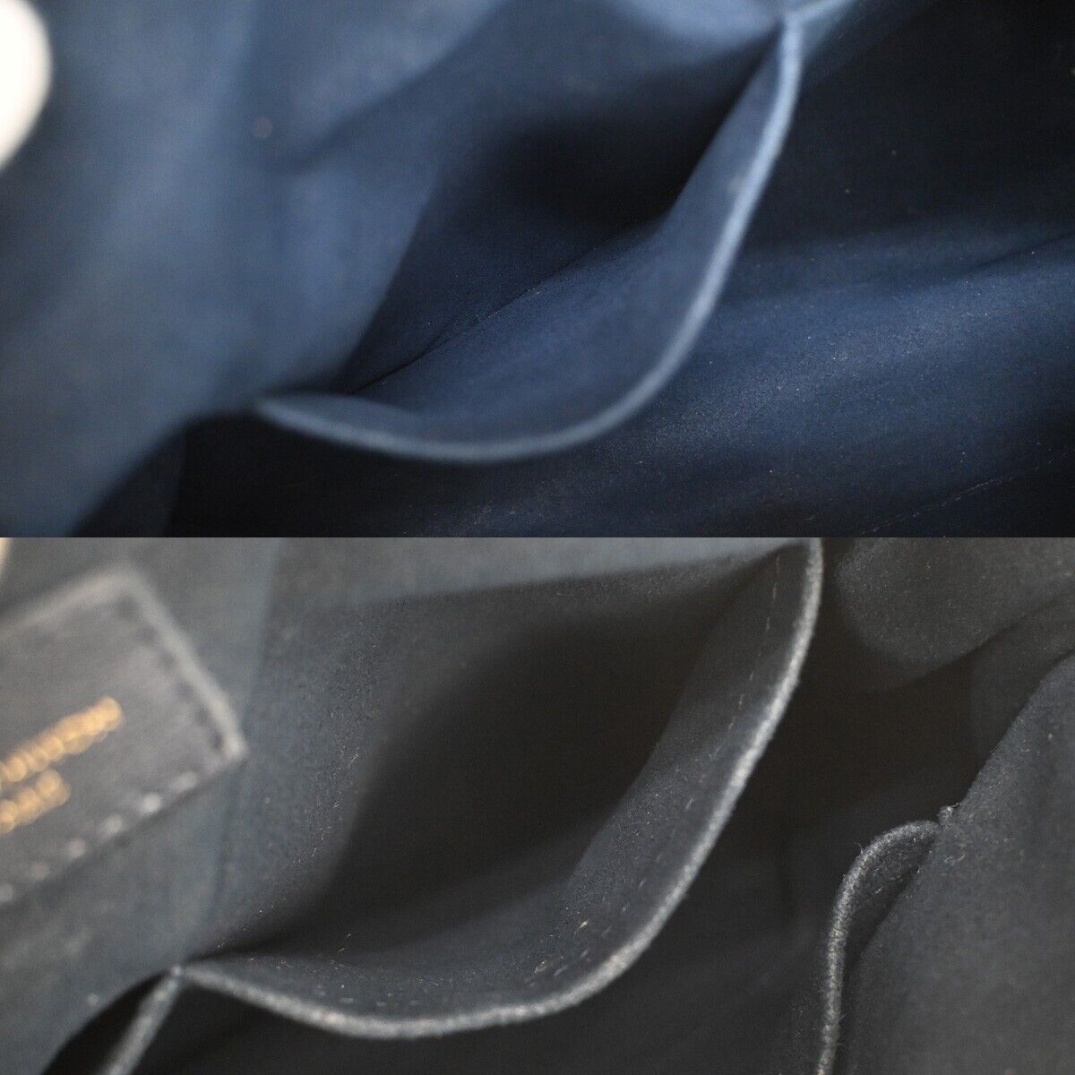 LOUIS VUITTON Pallas Hand Bag Monogram Leather Blue Brown Gold M44042 49YC750