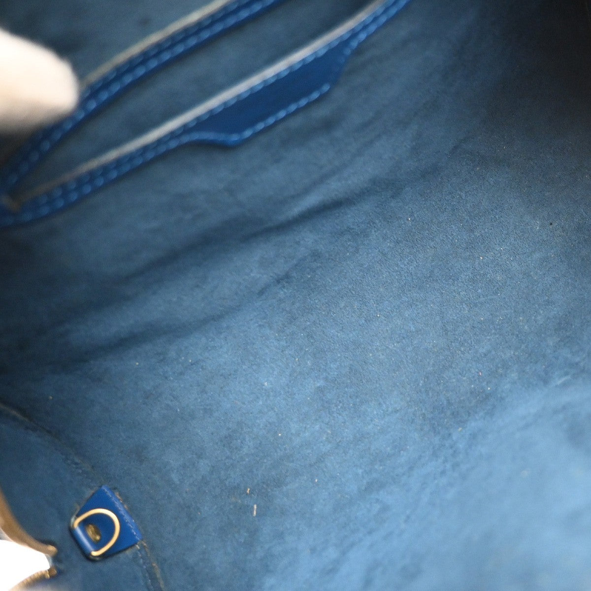 LOUIS VUITTON LV Logo Soufflot Hand Bag Epi Leather Blue France M52225 83YJ139