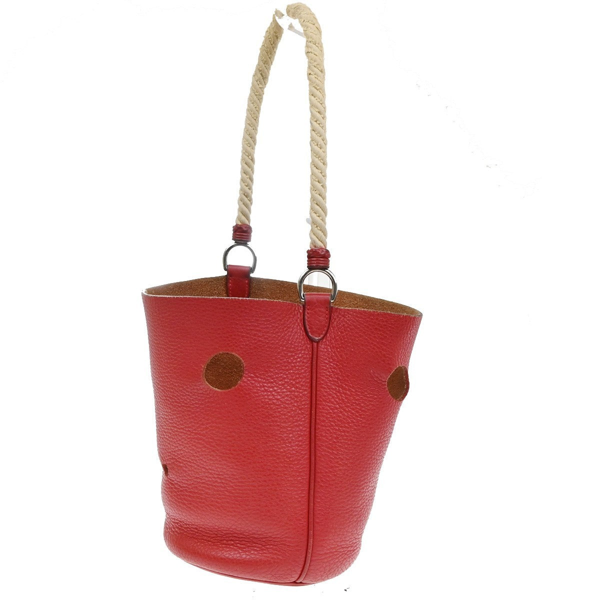 HERMES Manjoire PM Rope Shoulder Bag Taurillon Clemence leather Red SHW 51RQ069