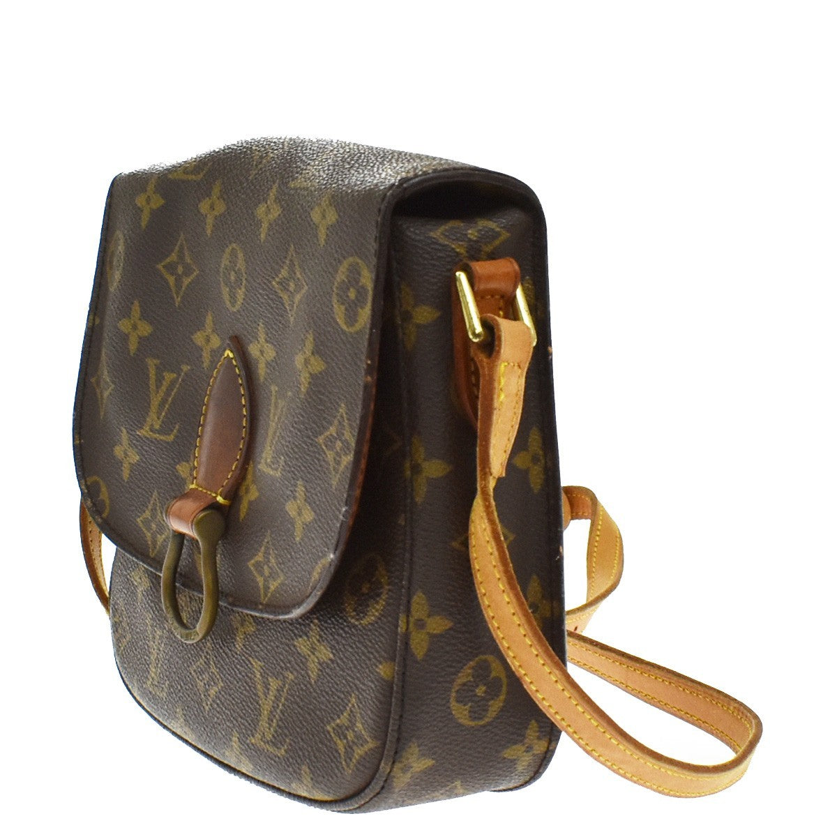 LOUIS VUITTON Saint Cloud MM Shoulder Bag Monogram Leather Brown M51243 36KB309