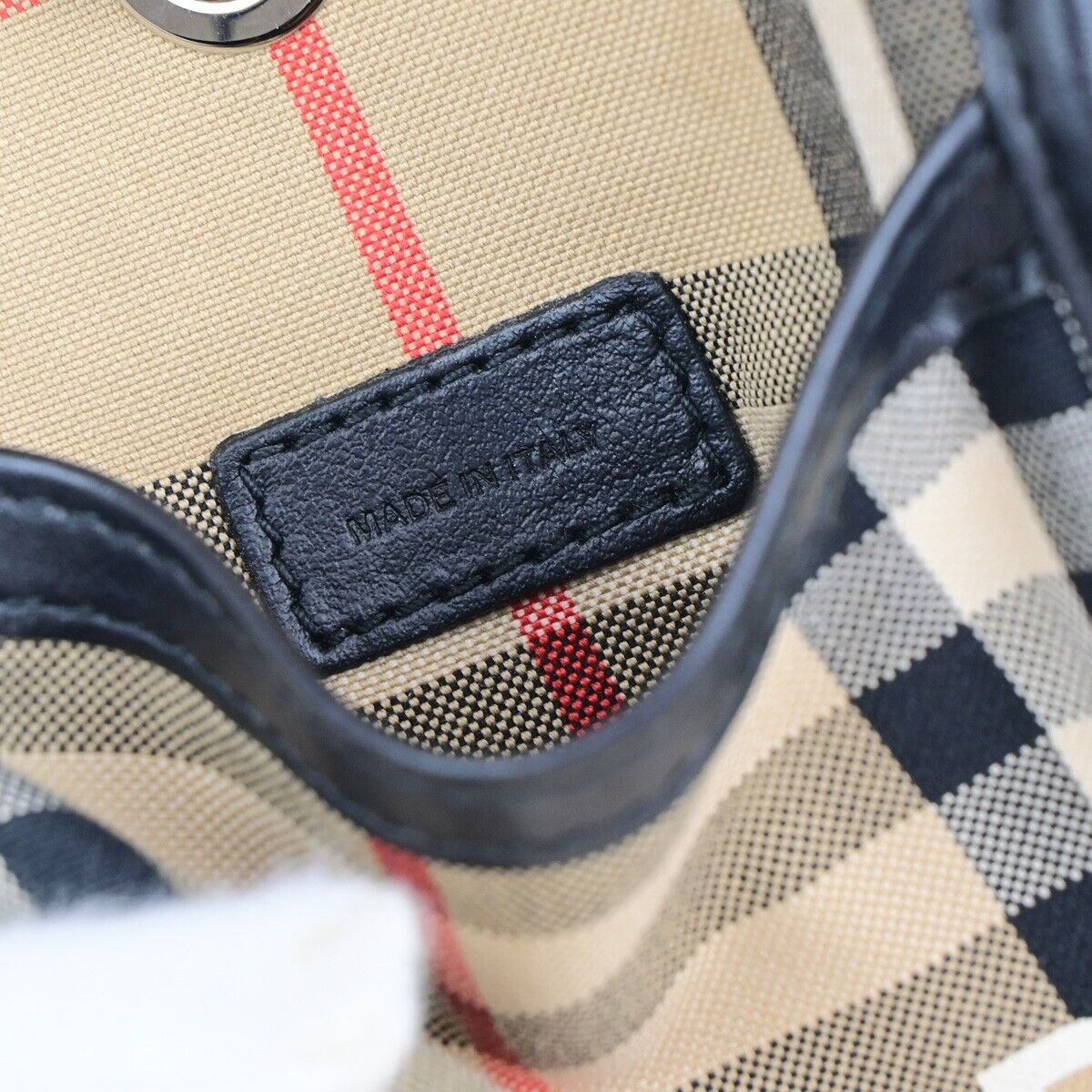 BURBERRY Logo Check Card Case Holder Canvas Leather Brown Black Italy 67EB823