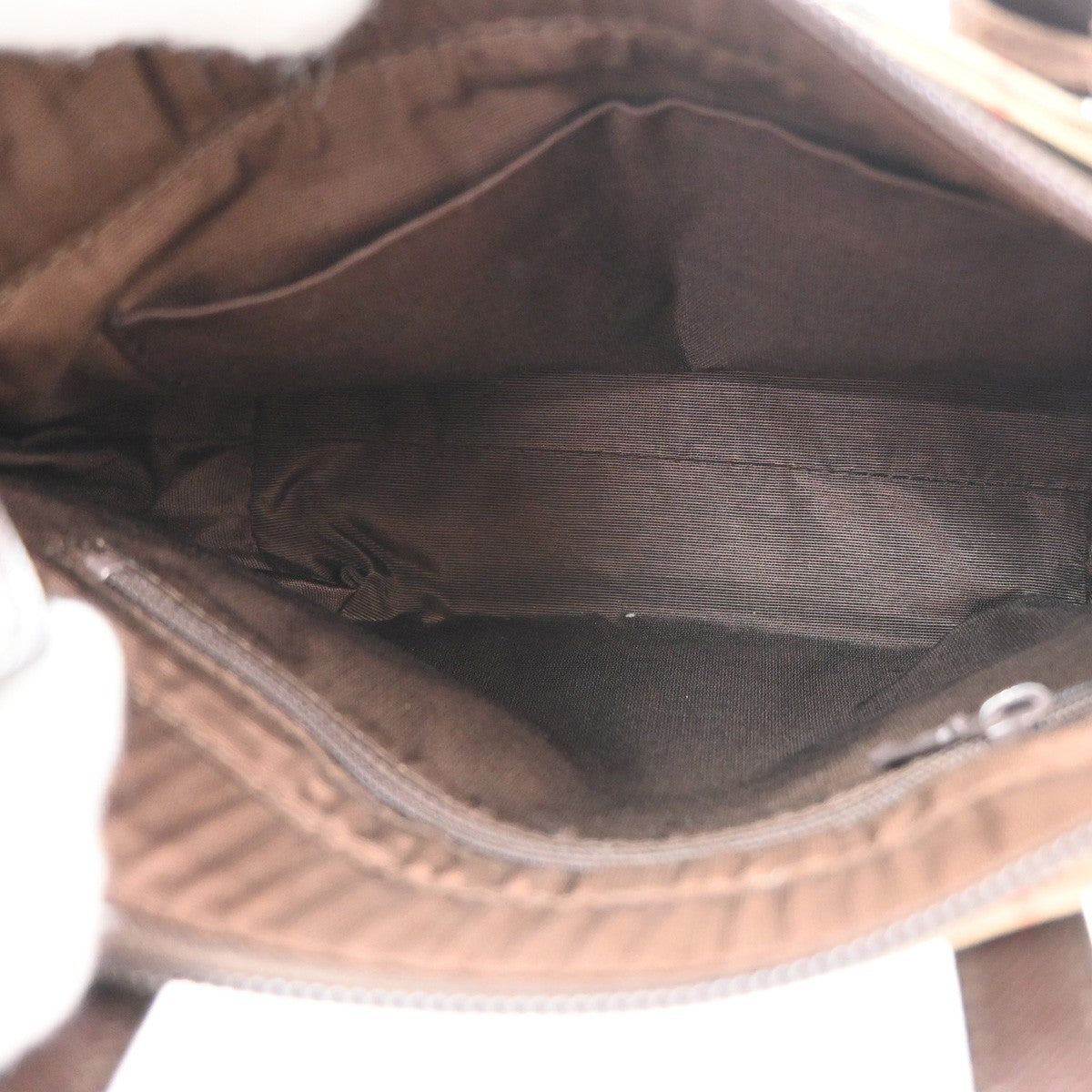 BURBERRY Logo Nova Check Small Hand Bag Canvas Leather Beige Brown GHW 87TA666