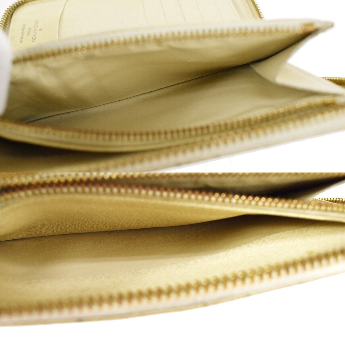 LOUIS VUITTON Zippy Compact Wallet Damier Azur Leather White N60029 69GA843