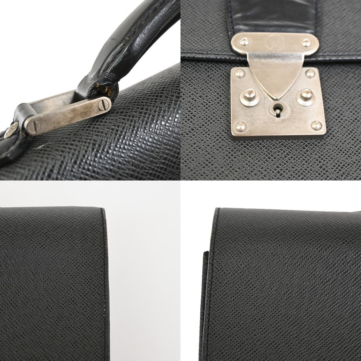 LOUIS VUITTON LV Moskova Briefcase Hand Bag Taiga Leather Ardoise M30032 64KC746