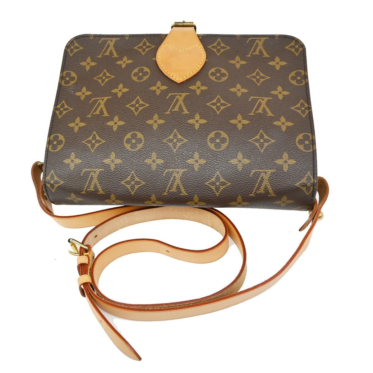 LOUIS VUITTON Cartouchiere GM Shoulder Bag Monogram Leather Brown M51252 77CA262