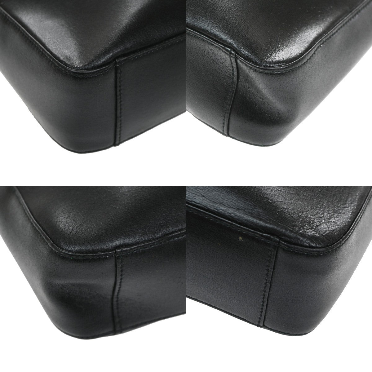 GIVENCHY Logo Shoulder Hand Bag Leather Black GHW Italy 07CA934