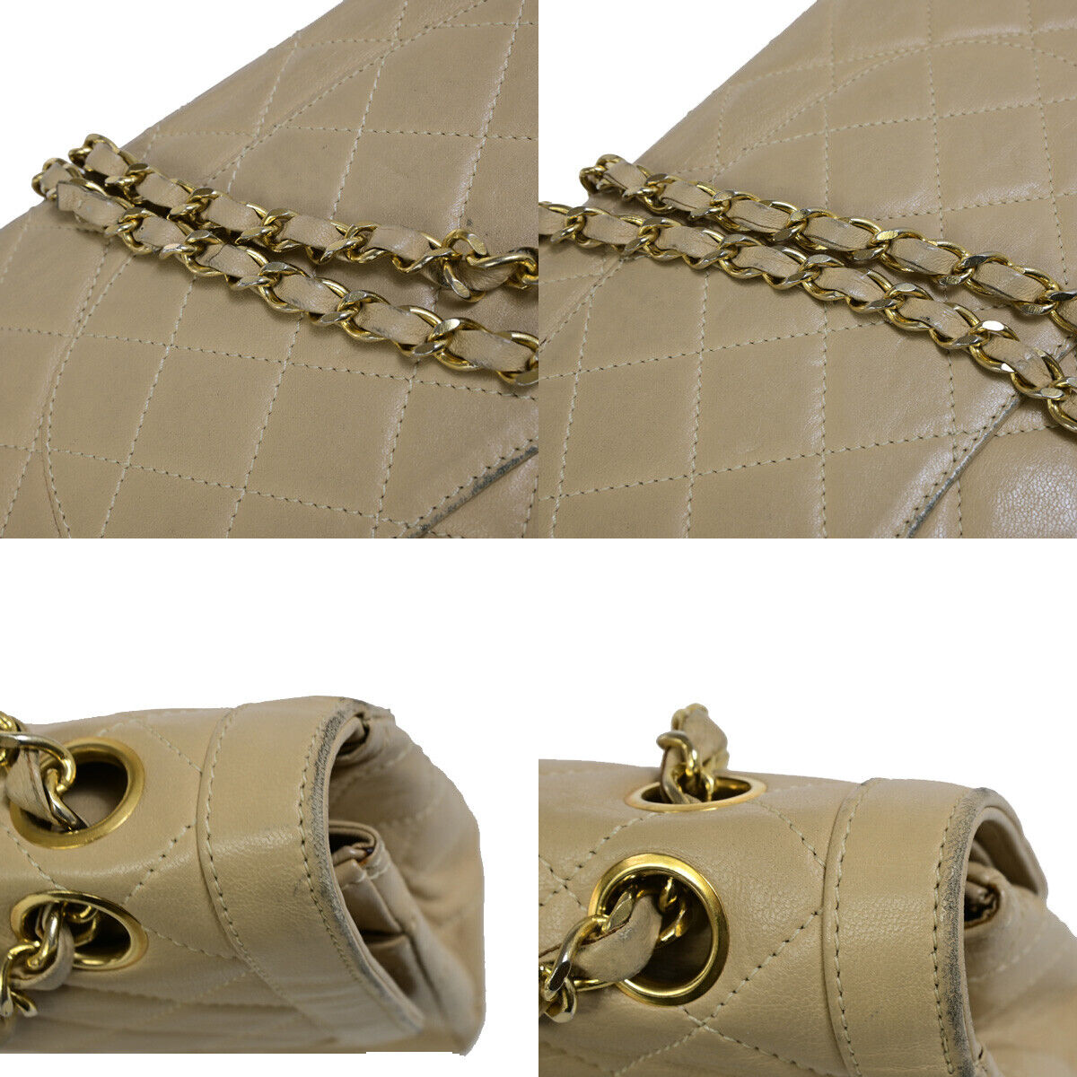 CHANEL Paris CC Matelasse Double Flap Chain Shoulder Bag Leather BE GHW 645RK389