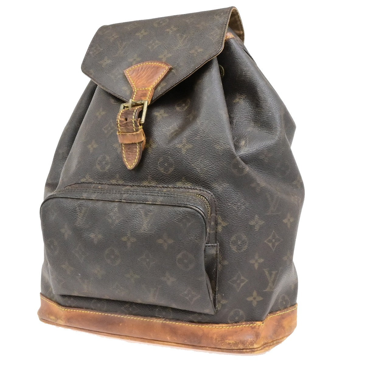 LOUIS VUITTON Montsouris GM Backpack Bag Monogram Leather Brown M51135 33YH110