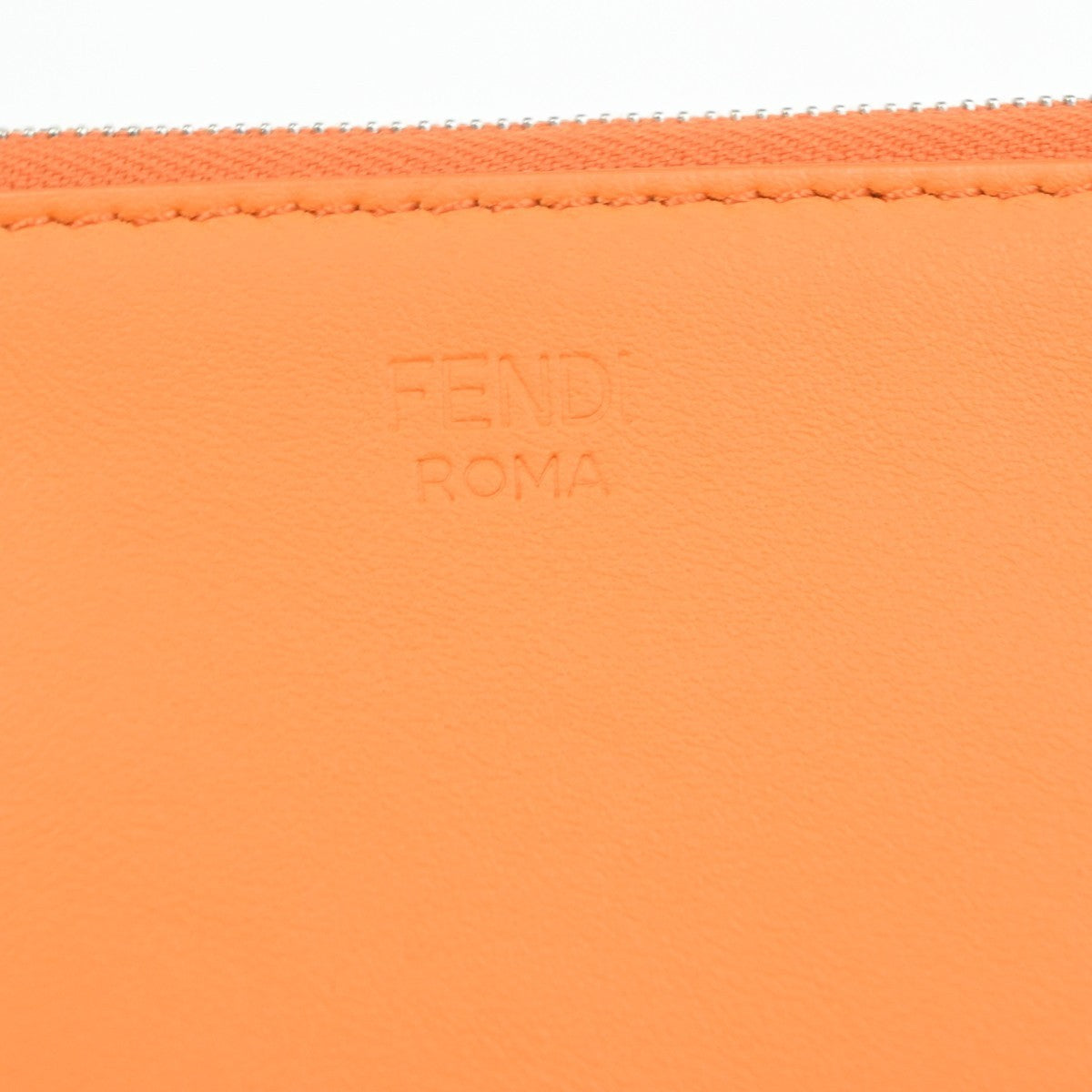 FENDI 3 Set Clutch Pouch Bag Leather Orange Pink Black SHW 34TA570