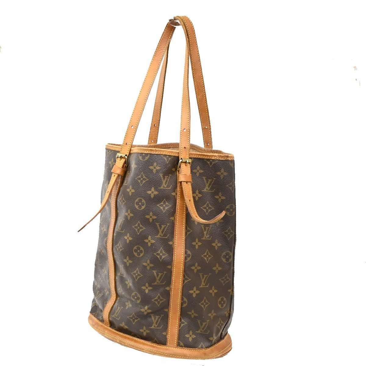 LOUIS VUITTON BUCKET GM Shoulder Tote Bag Monogram Leather Brown  M42236 69CA626