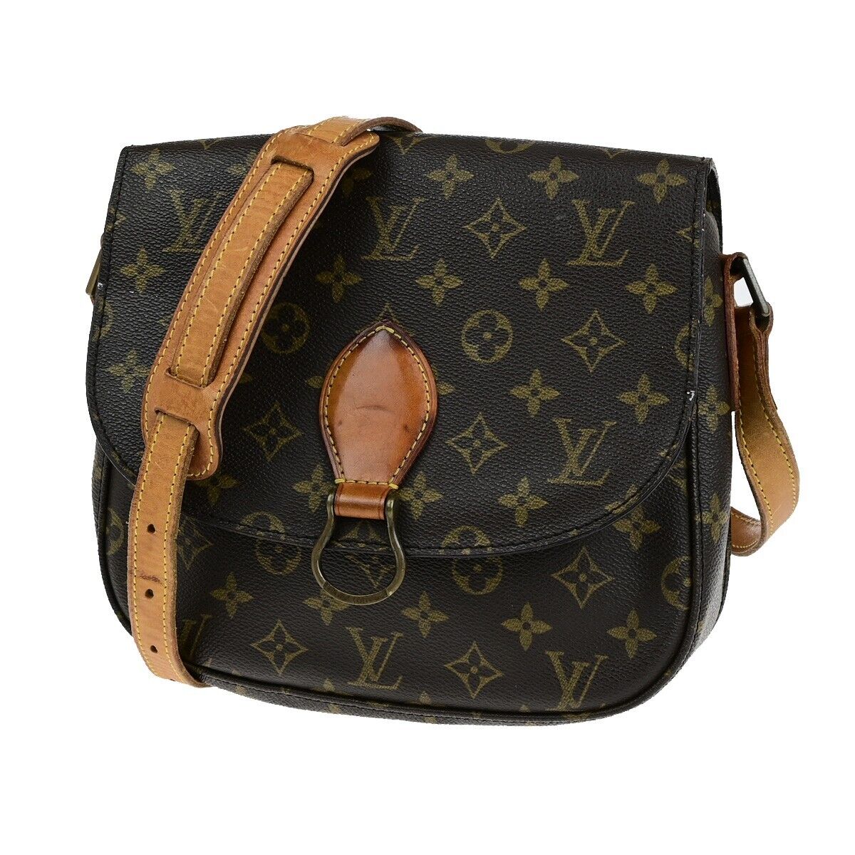 LOUIS VUITTON Saint Cloud GM Shoulder Bag Monogram Leather Brown M51242 69ED341