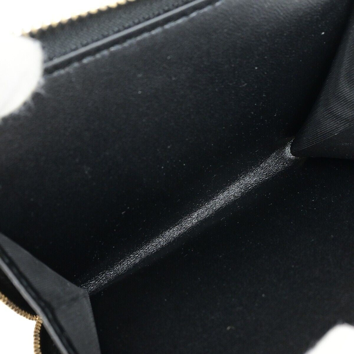 CHRISTIAN DIOR Logo Saddle Trifold Wallet Purse Leather Black GHW Italy 11RK018