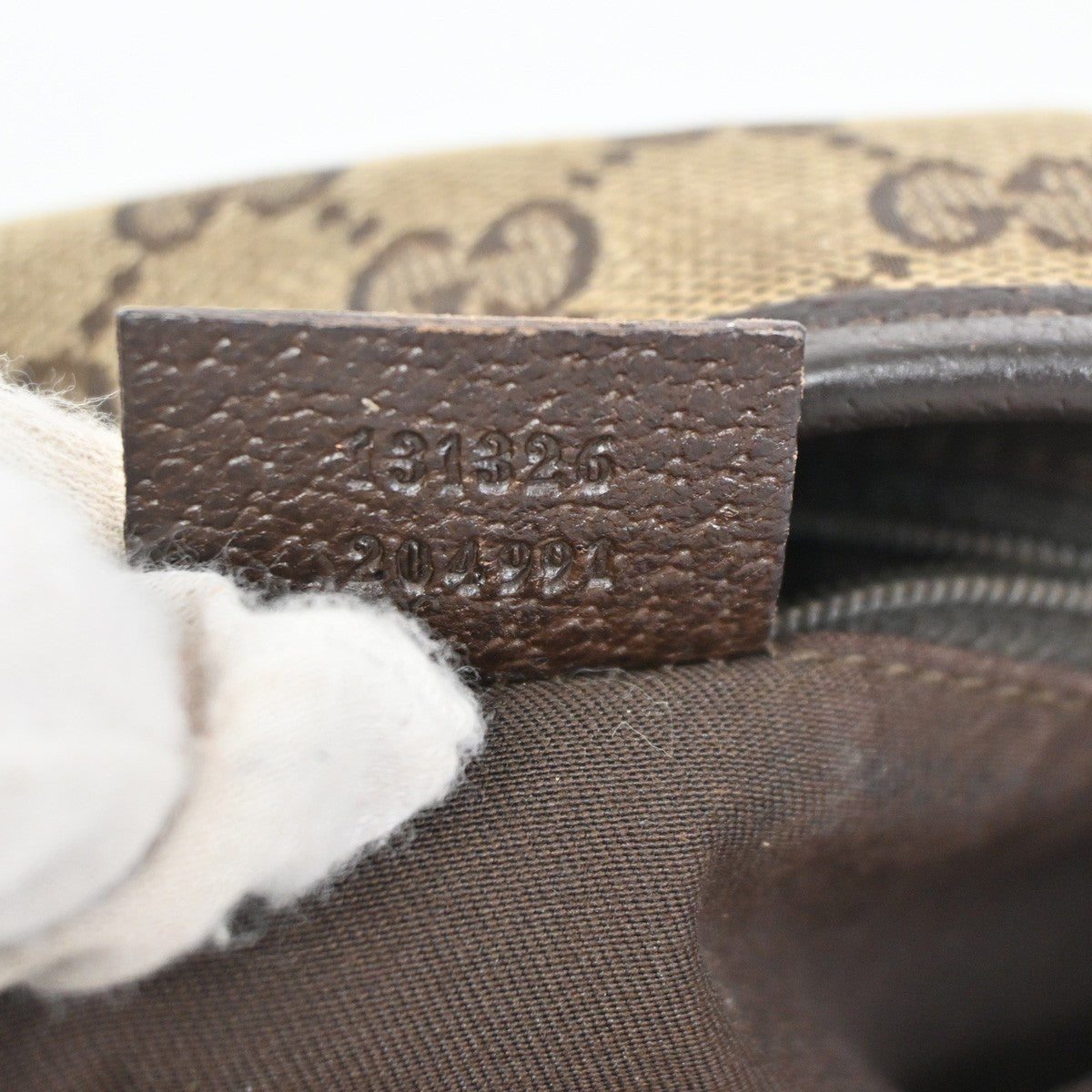 GUCCI Logo Abbey GG Pattern Shoulder Bag Canvas Leather Brown GHW Italy 05KC590