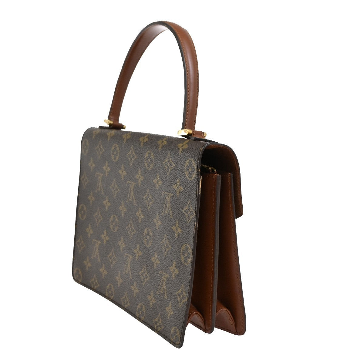 LOUIS VUITTON Concorde Hand Bag Monogram Leather Brown France M51190 70DA219