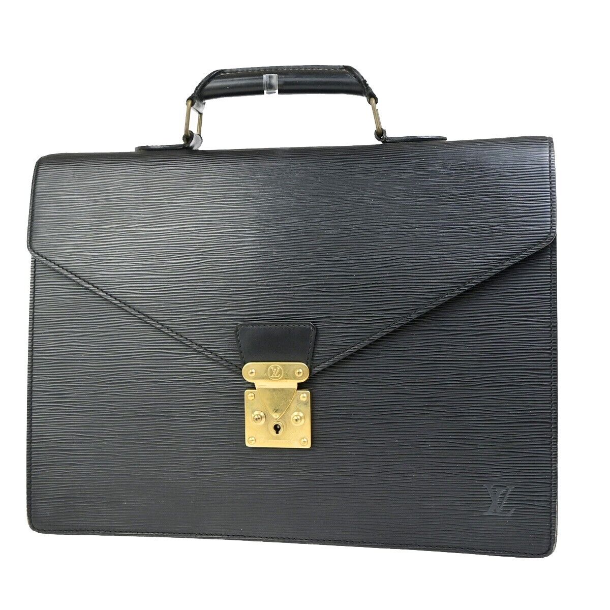 LOUIS VUITTON Serviette Conseiller Hand Bag Epi Leather Black M54422 62EC928